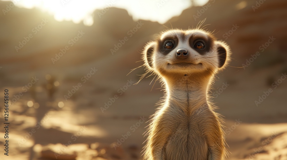 custom made wallpaper toronto digitalCurious meerkat sunset desert wildlife