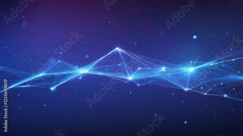 Digital Network: A mesmerizing digital network, its intricate connections illuminating a dark, abstract world with a vibrant display of light.