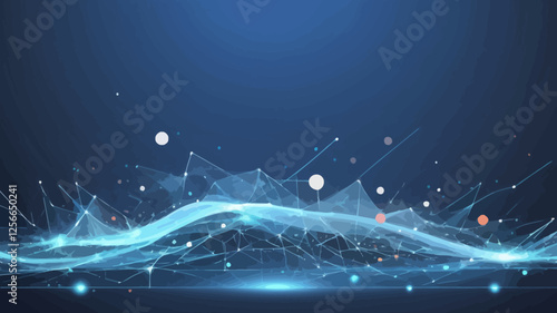 Digital Wave of Information: A visually captivating rendering of a digital wave, represented by a network of interconnected data points and lines.