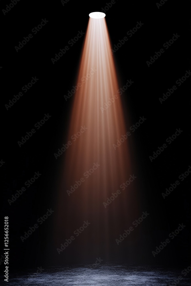 Illuminating beam of light shining down in a dark space, creating a dramatic atmosphere, spotlight effect, lighting concept Illuminating beam of light shining down in a dark space, creating a dramatic atmosphere, spotlight effect, lighting concept