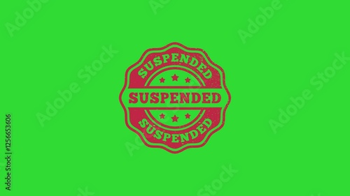Suspended Stamp Animation Green Screen Background 4K Video