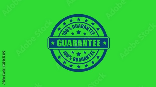 Guarantee Stamp Animation Green Screen Background 4K Video