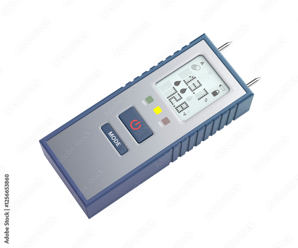 Digital moisture meter on transparent background Digital moisture meter on transparent background