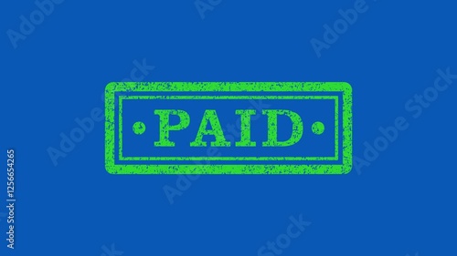 Paid Stamp Animation Green Screen Background 4K Video
