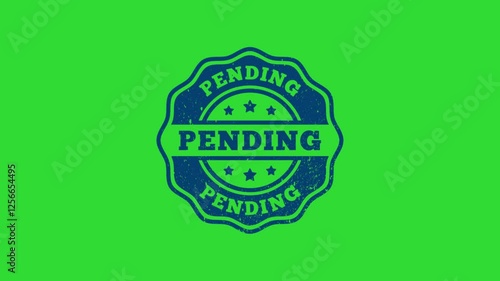 Pending Stamp Animation Green Screen Background 4K Video