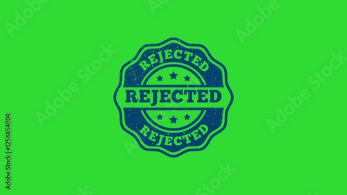 Rejected Stamp Animation Green Screen Background 4K Video