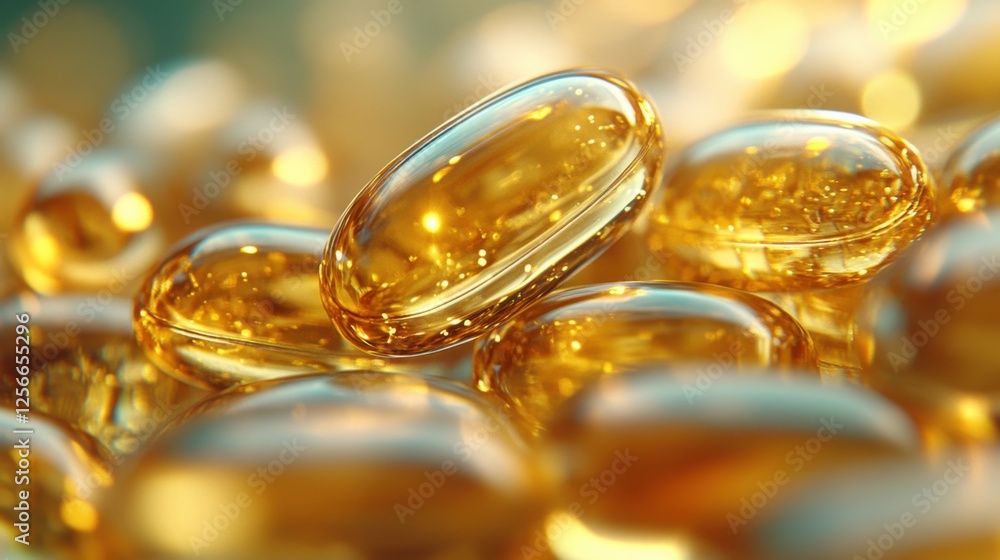 Shimmering Abstract Background with Floating Golden Capsules in a Soft Bokeh Environment for Creative and Artistic Projects Shimmering Abstract Background with Floating Golden Capsules in a Soft Bokeh Environment for Creative and Artistic Projects