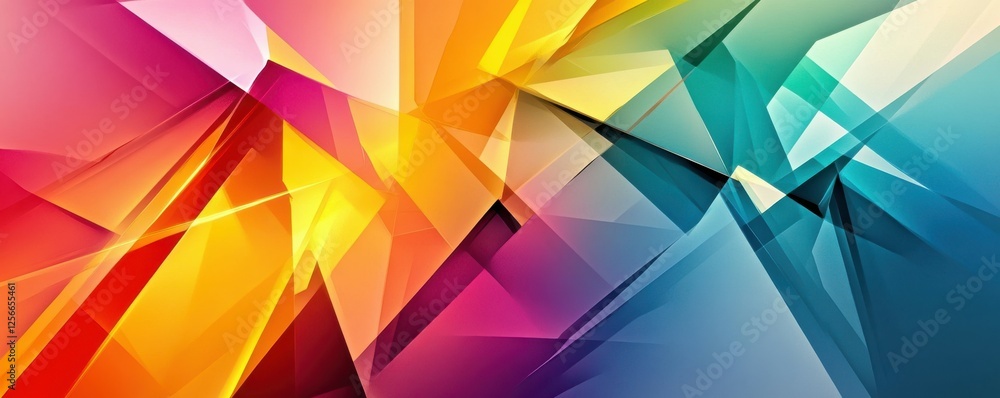 Vibrant abstract geometric art with multicolor polygonal shapes