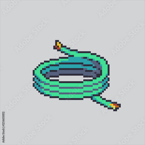 Pixel art illustration Electric Cable. Pixelated Cable Wire. Electric Cable wire Icon pixelated for the pixel art game and icon for website and video game. old school retro.