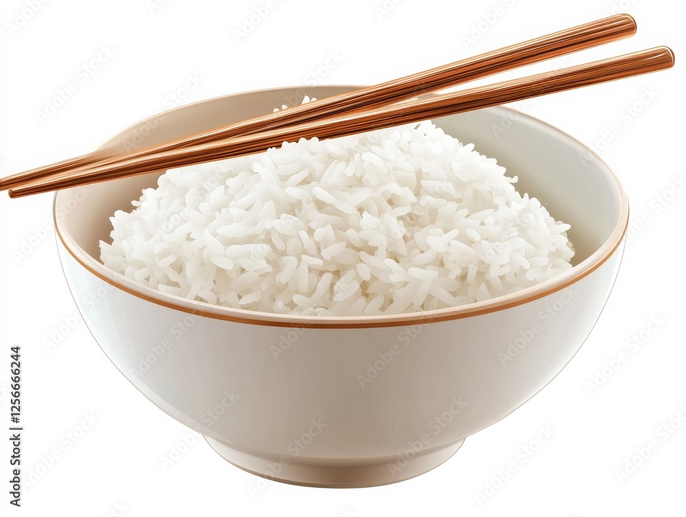 Rice bowl with chopsticks. Featuring a bowl of steamed rice with chopsticks. Highlighting the simplicity and staple nature. Ideal for culinary and cultural visuals. Rice bowl with chopsticks. Featuring a bowl of steamed rice with chopsticks. Highlighting the simplicity and staple nature. Ideal for culinary and cultural visuals.