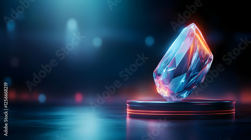 Wallpaper Mural A stunning digital illustration of a crystal gem glowing on a reflective surface in vibrant colors. Torontodigital.ca
