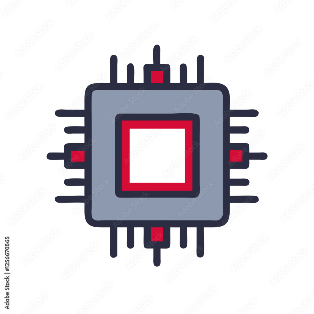 Modern microchip icon design with vibrant colors Modern microchip icon design with vibrant colors