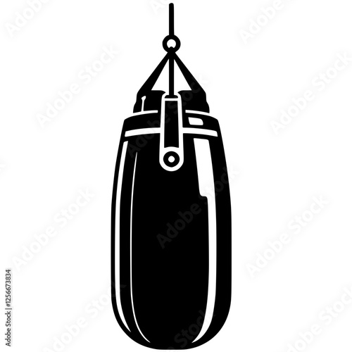 Silhouette of punching bag