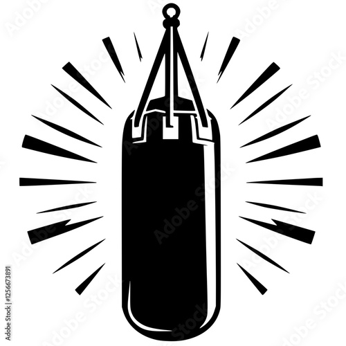 Silhouette of punching bag