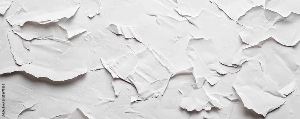 Obraz premium White wrinkled paper creating abstract geometric pattern background