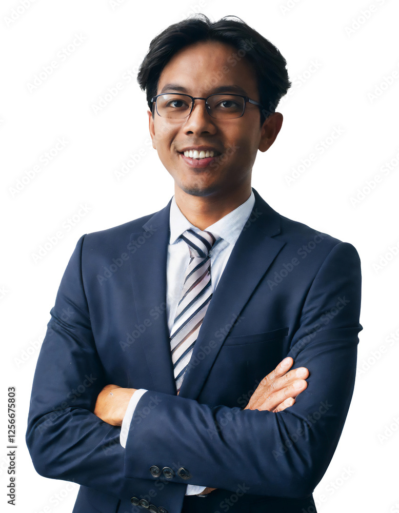 Portrait of only one Man. White Background. Portrait of only one Man. White Background.