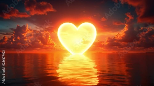 Heart-shaped sunset ocean sunrise love hope calmness