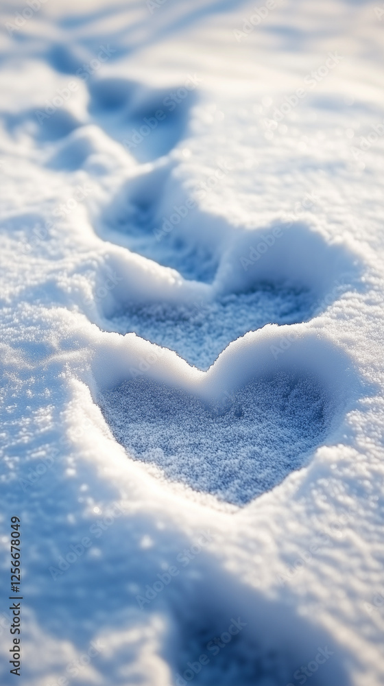 heart-shaped footprints in the snow heart-shaped footprints in the snow