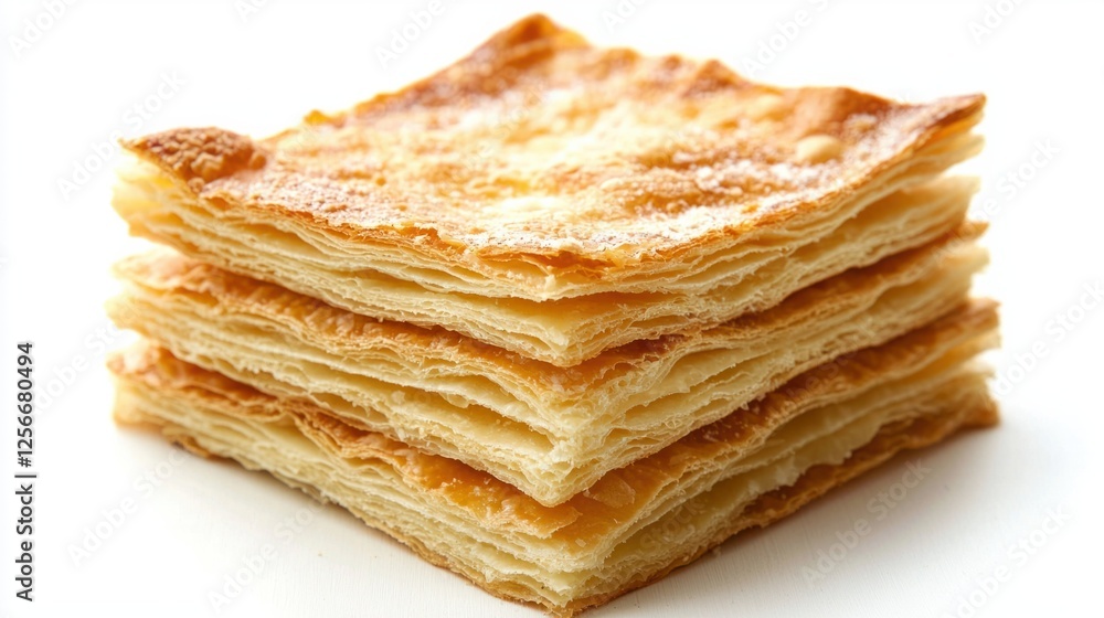 Delicious Layers of Flaky Pastry on a Clean Background Delicious Layers of Flaky Pastry on a Clean Background