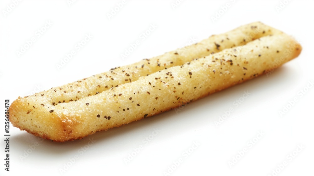 Crispy Savory Snack Stick with Spices on White Background Crispy Savory Snack Stick with Spices on White Background