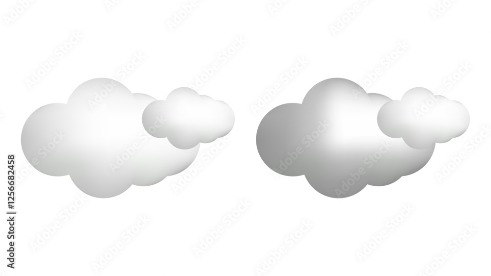 Weather 3d icons realistic isolated vector set. Day and Night. Cloudy, partly cloudy. Design weather app web site game logo banner. Meteorology concept. Weather 3d icons realistic isolated vector set. Day and Night. Cloudy, partly cloudy. Design weather app web site game logo banner. Meteorology concept.