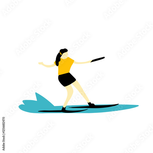 waterski and wakeboard vector illustration