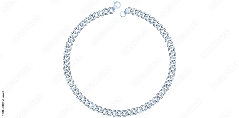 Stunning Silver Chain Bracelet Vector Illustration. Stunning Silver Chain Bracelet Vector Illustration.