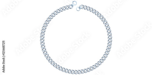 Stunning Silver Chain Bracelet Vector Illustration.	