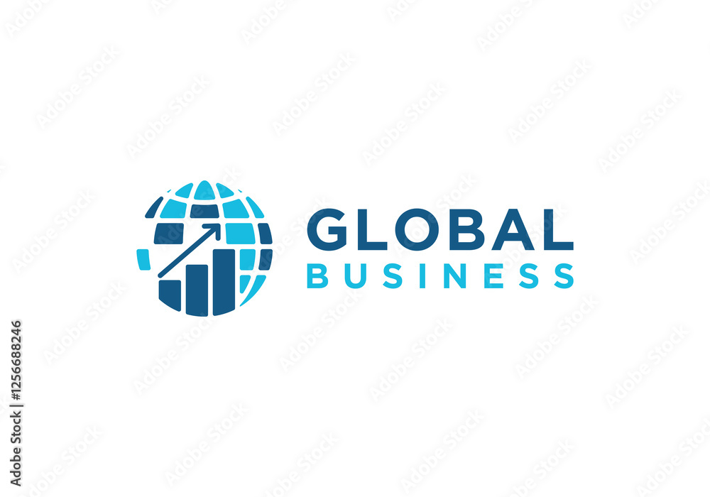 business global logo. business growth logo vector design, world business logo. global marketing reach business logo business global logo. business growth logo vector design, world business logo. global marketing reach business logo
