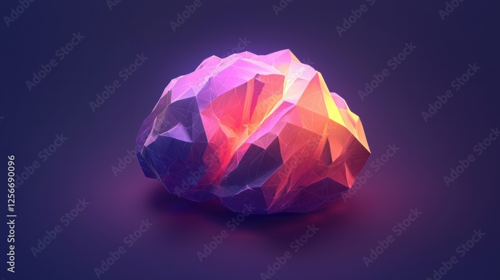 Abstract geometric shape with vibrant gradient colors and lighting Abstract geometric shape with vibrant gradient colors and lighting
