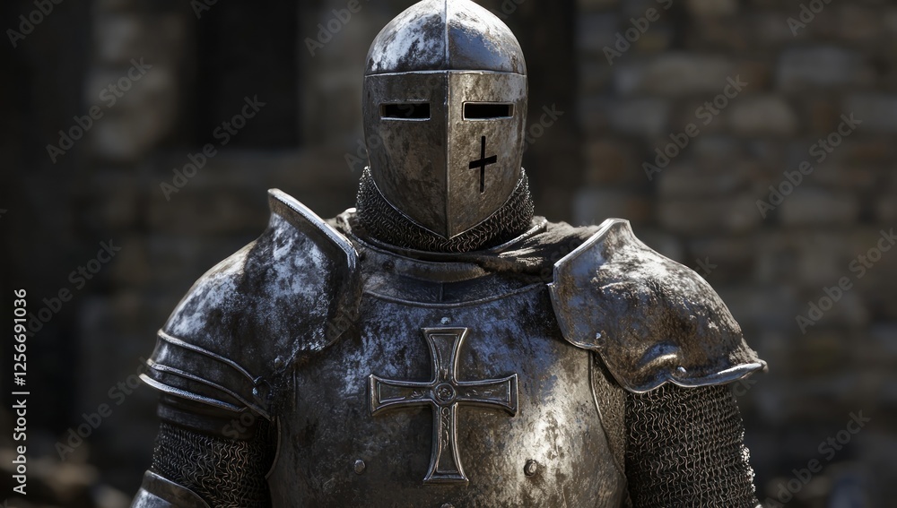 Medieval Knight in Weathered Armor Medieval Knight in Weathered Armor
