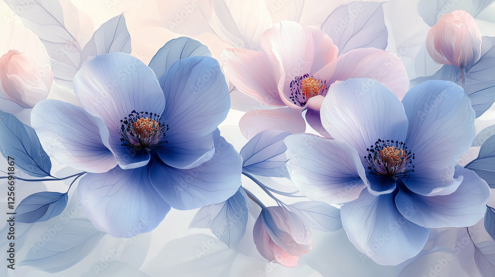 Abstract hazy watercolor background with three stylish purple flowers Minimal creative concept of romantic card or banner. Artistic style
Abstract hazy watercolor background with three stylish purple flowers Minimal creative concept of romantic card or banner. Artistic style