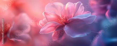 Close-up of vibrant pink and purple flower with soft focus background
