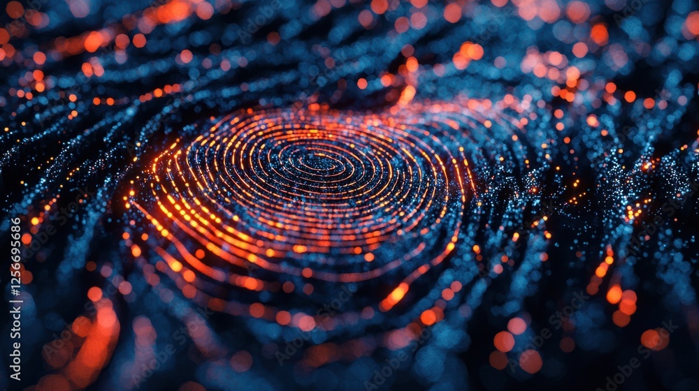 Abstract Swirling Patterns with Glowing Orange and Blue Lights Abstract Swirling Patterns with Glowing Orange and Blue Lights