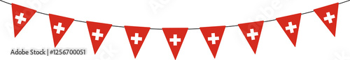 Switzerland, bunting garland, swiss pennants, string of triangular flags