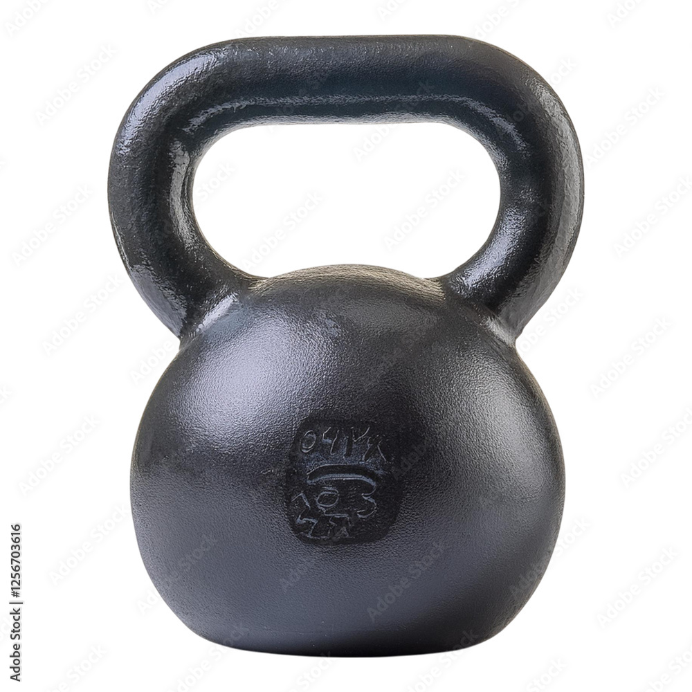 Fototapeta premium Black Kettlebell Isolated on White Background for Fitness Training