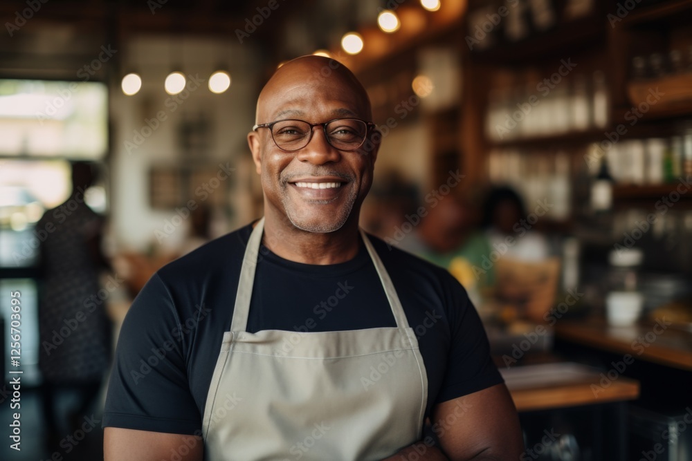 Smiling portrait of a middle aged African American small business owner Smiling portrait of a middle aged African American small business owner