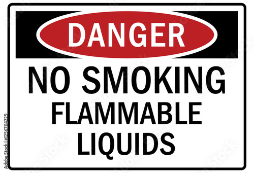 No smoking sign flammable liquids