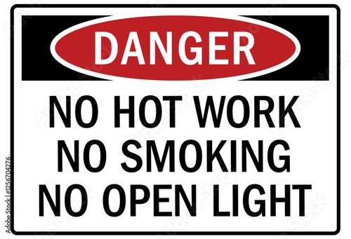 No smoking sign no hot work no smoking no open light