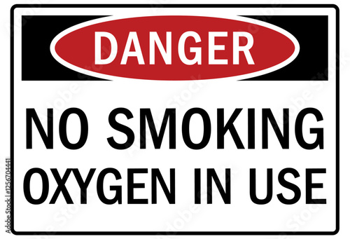 No smoking sign oxigen in use