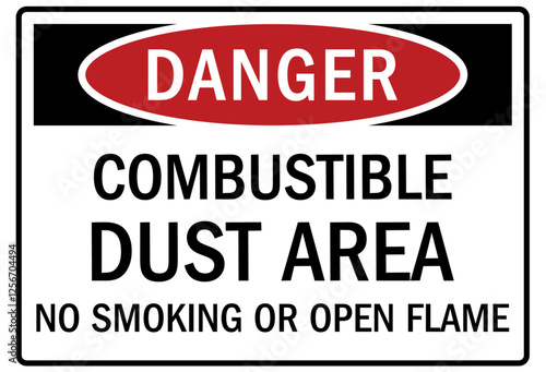 No smoking sign combustible dust area