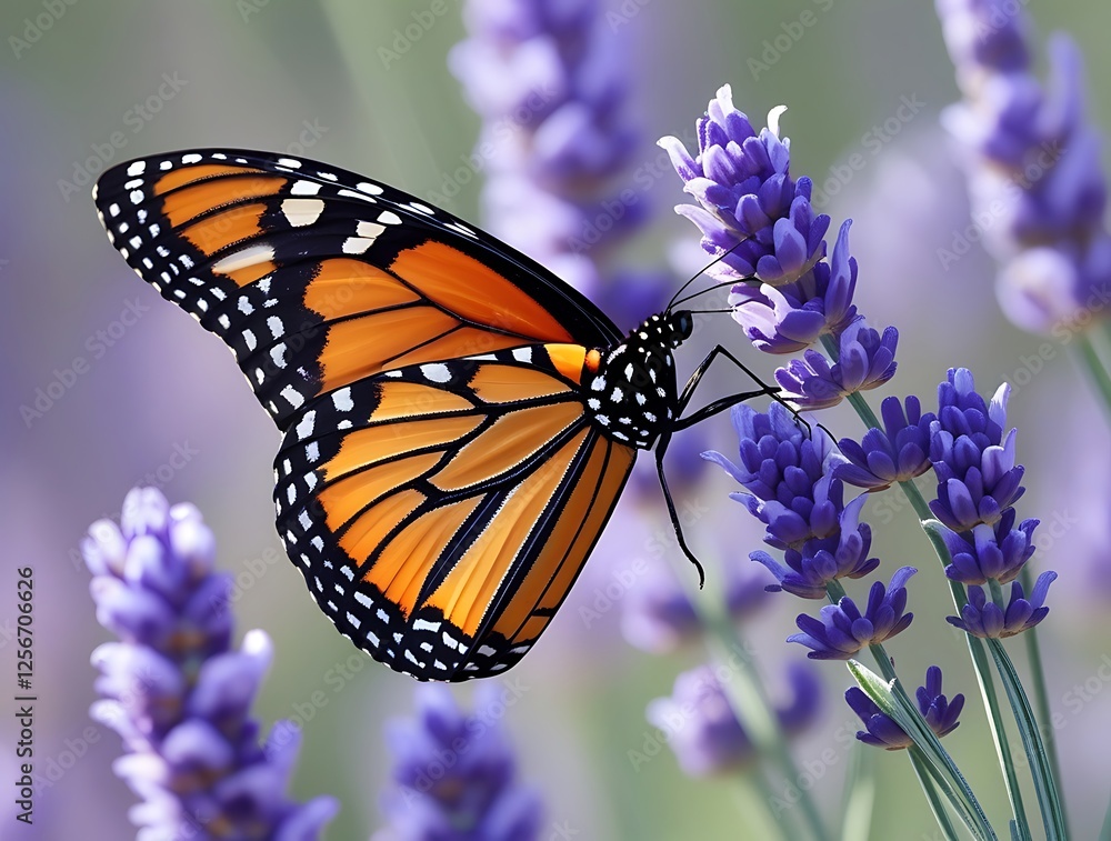 Close-up of a monarch butterfly perched on blooming lavender flowers, displaying intricate patterns and vibrant colors, symbolizing transformation, nature, and biodiversity
Close-up of a monarch butterfly perched on blooming lavender flowers, displaying intricate patterns and vibrant colors, symbolizing transformation, nature, and biodiversity
