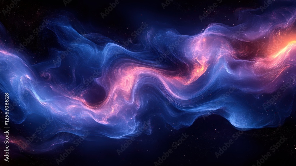 Obraz premium Abstract cosmic swirl of vibrant colors in a dark space background, evoking a sense of mystery