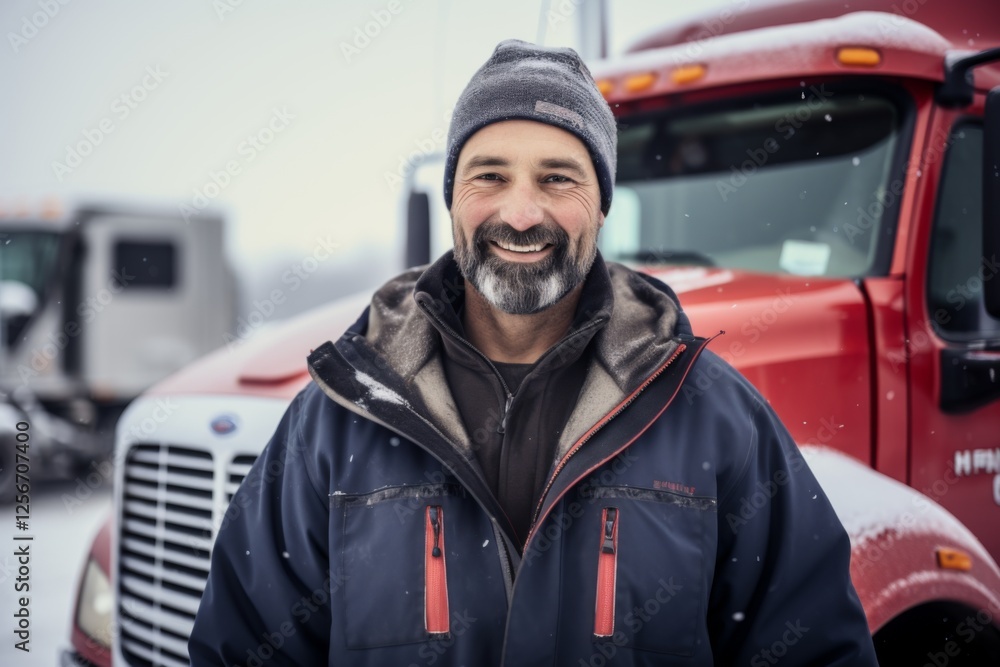 Portrait of a middle aged male truck driver Portrait of a middle aged male truck driver