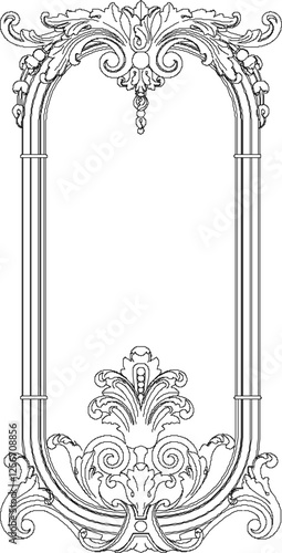 vector illustration sketch design decorative ornament decoration frame background gypsum for classic home interior