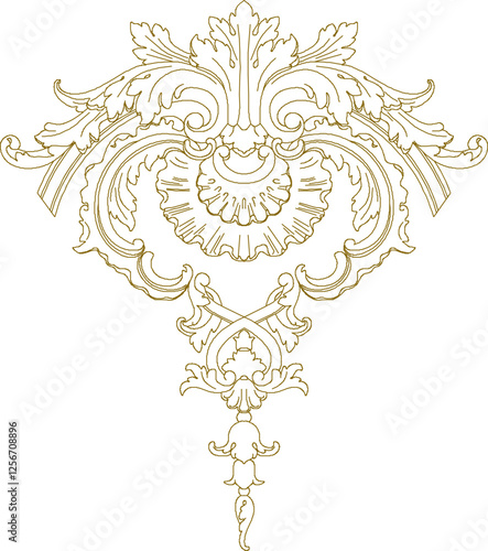 vector illustration sketch design decorative ornament decoration frame background gypsum for classic home interior 