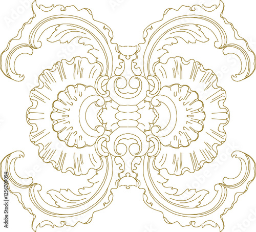 vector illustration sketch design decorative ornament decoration frame background gypsum for classic home interior 