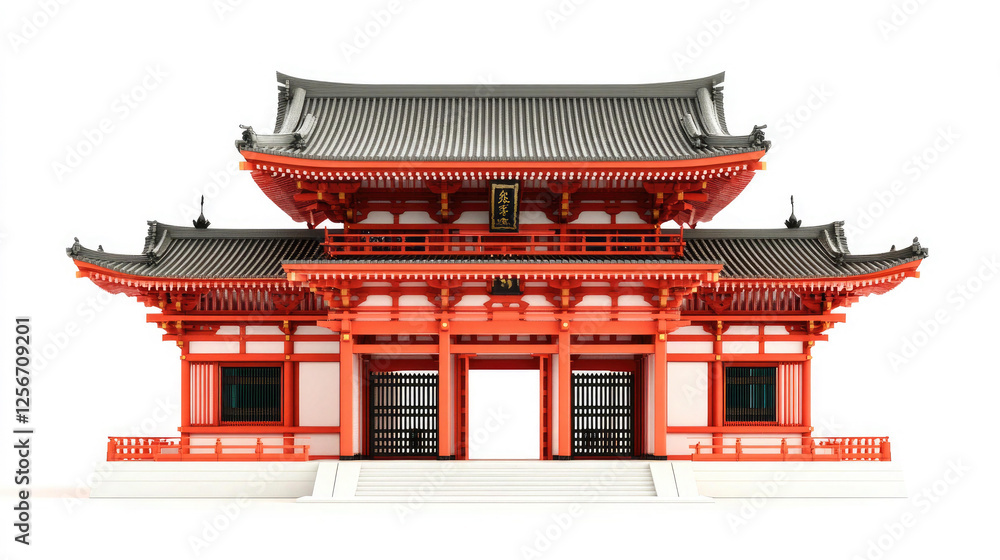 Stunning Architectural Render of a Traditional Japanese Gatehouse Temple Stunning Architectural Render of a Traditional Japanese Gatehouse Temple