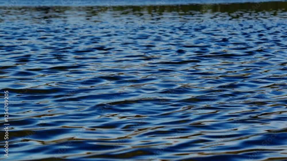 Deep Blue Water Surface with Gentle Ripples and Subtle Reflections Deep Blue Water Surface with Gentle Ripples and Subtle Reflections