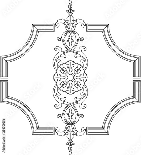 vector illustration sketch design decorative ornament carving decoration for classic ethnic vintage home interior 